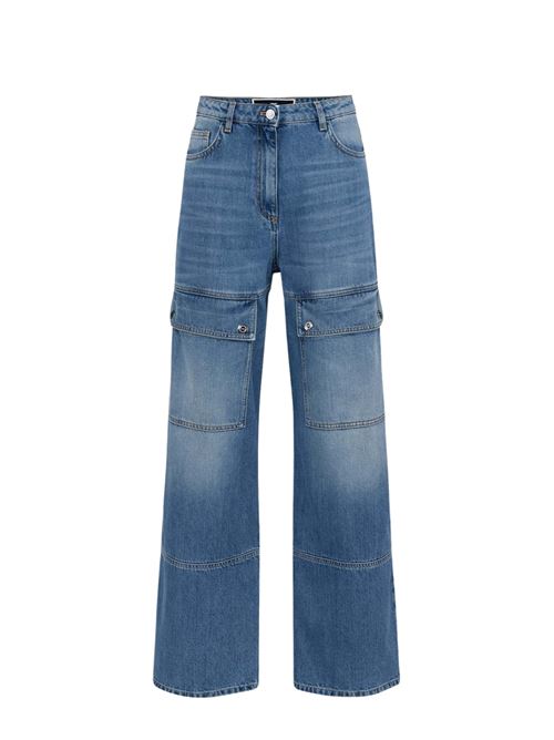 Pantalone cargo in denim blu Elisabetta Franchi | PJ75D46E2192